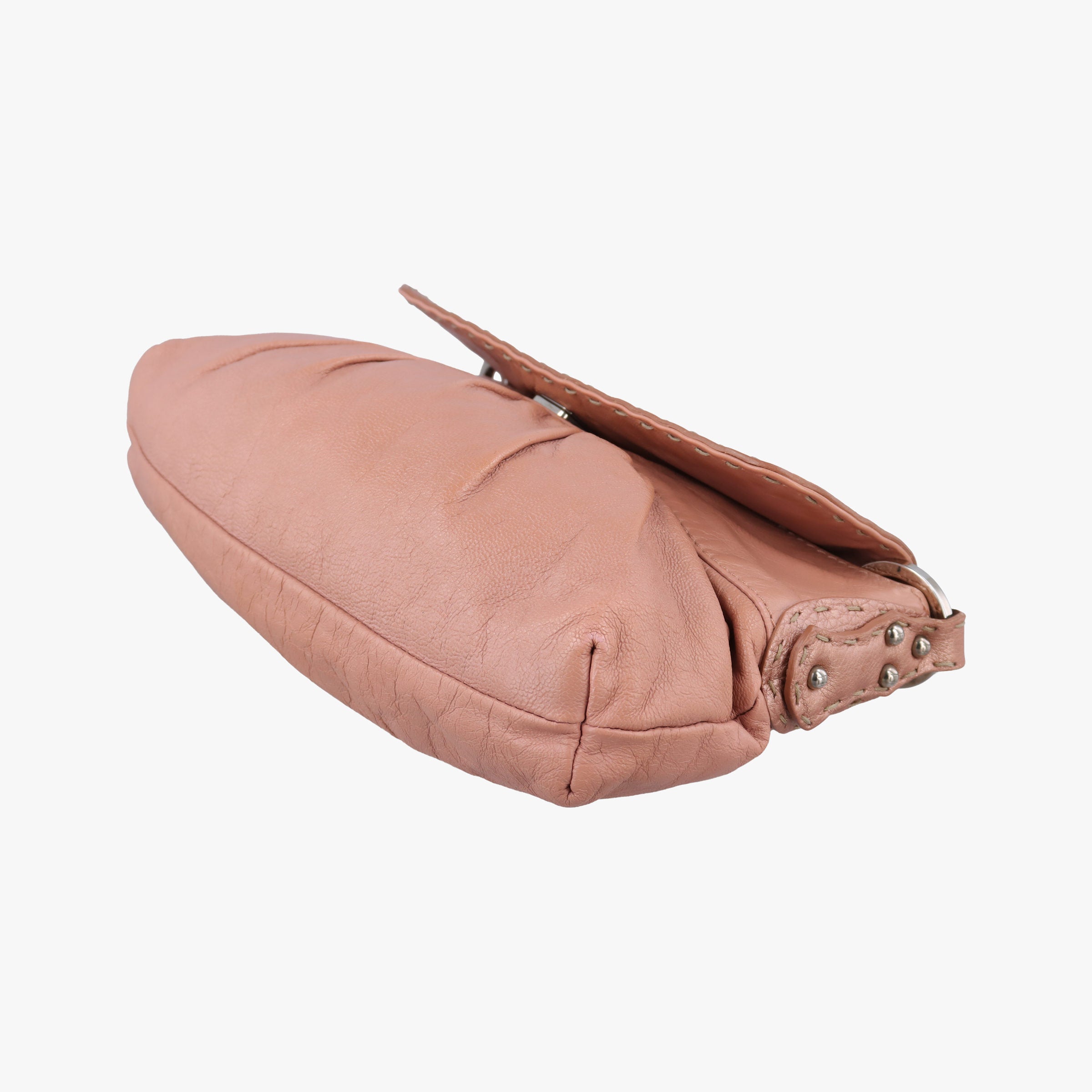 Pre-owned Fendi selleria flap Pink Leather 8BR356 shoulderbag | stylenewstar