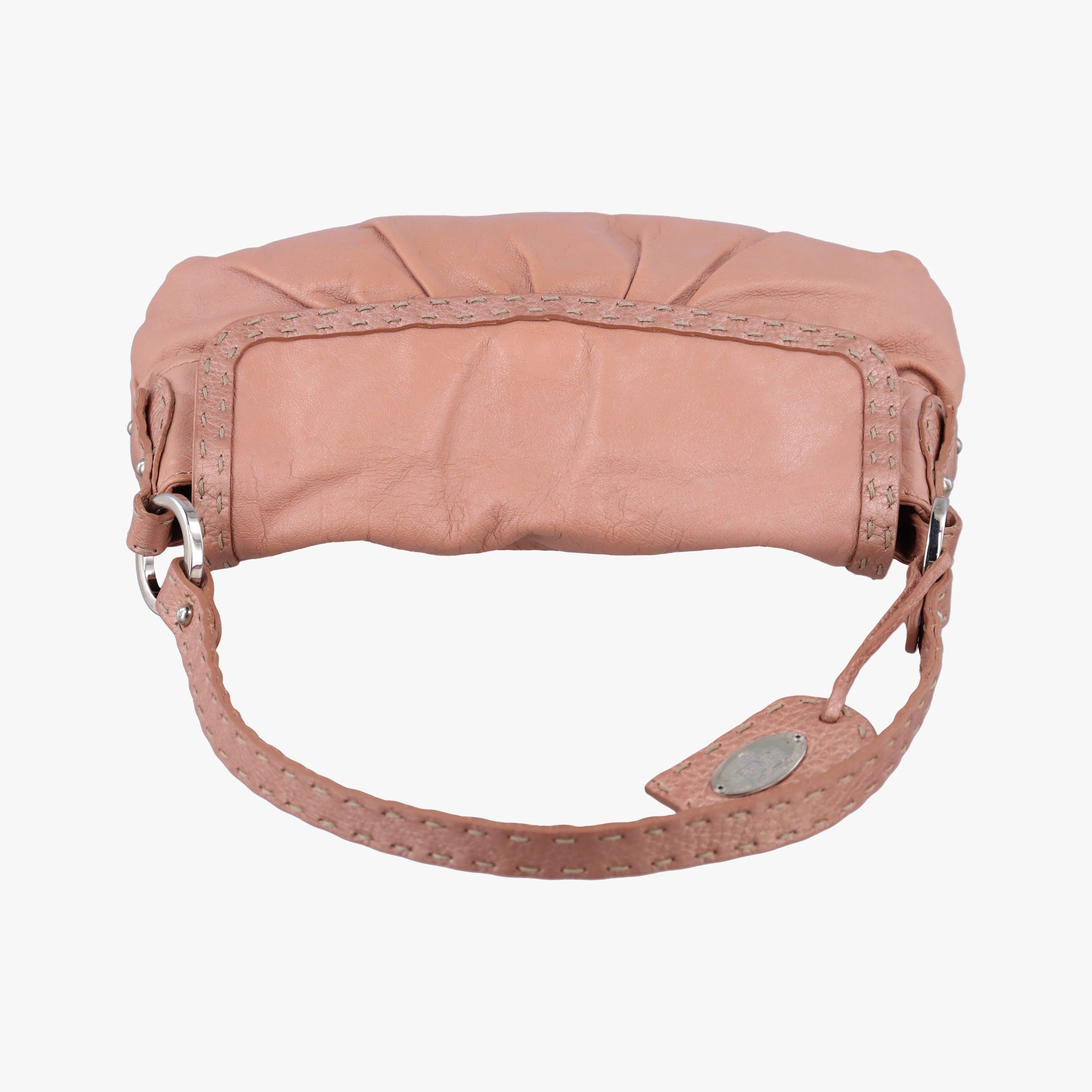 Pre-owned Fendi selleria flap Pink Leather 8BR356 shoulderbag | stylenewstar