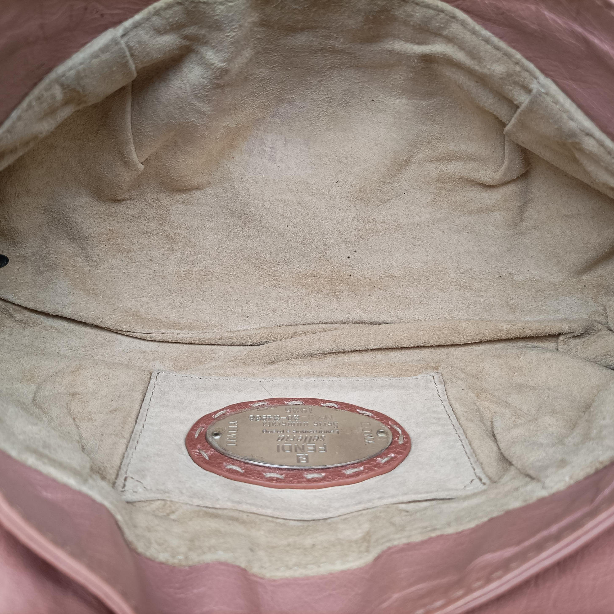Pre-owned Fendi selleria flap Pink Leather 8BR356 shoulderbag | stylenewstar
