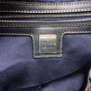 Pre-owned Fendi Mamma Baguette Navy Canvas 26424 shoulderbag | stylenewstar