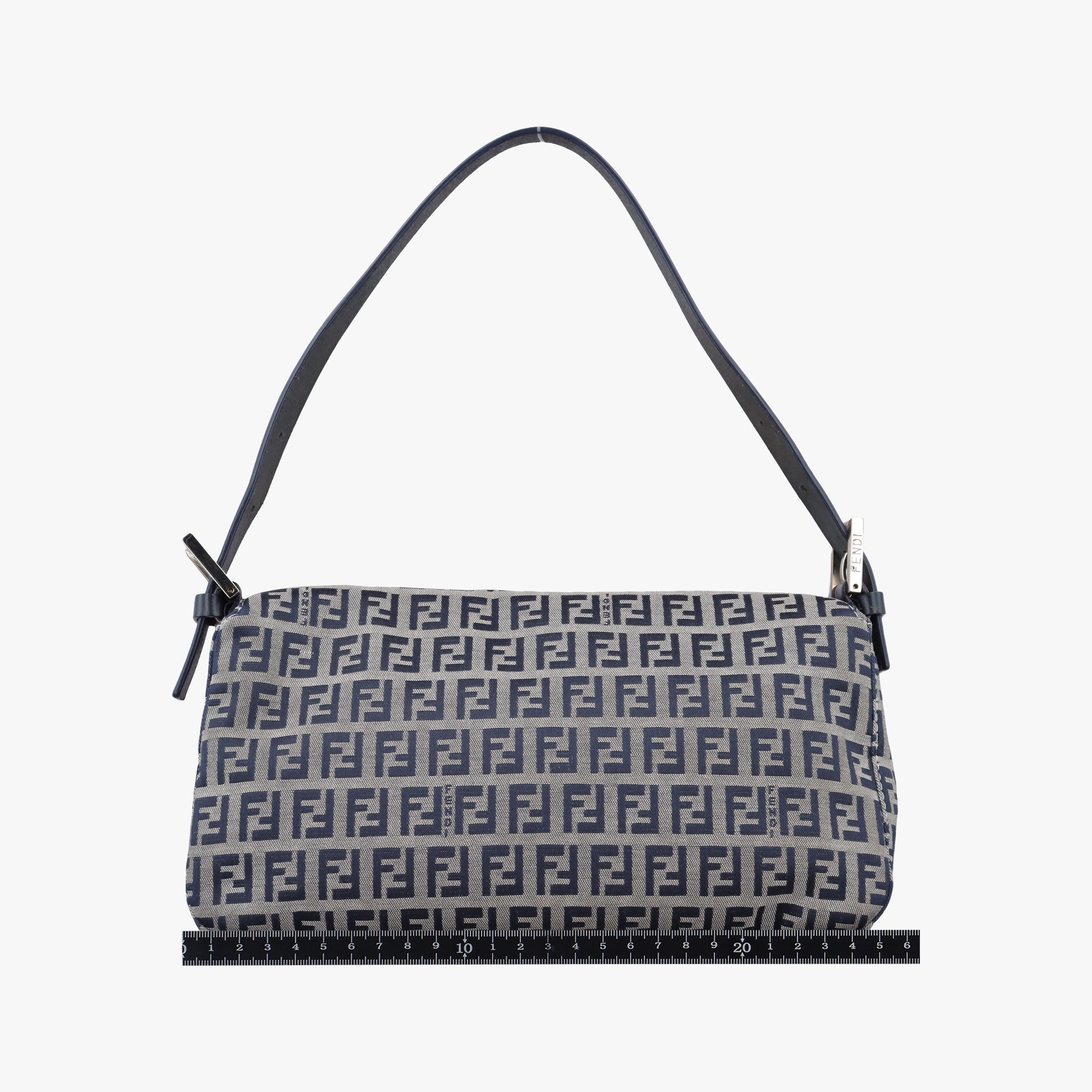 Pre-owned Fendi Mamma Baguette Navy Canvas 26424 shoulderbag | stylenewstar