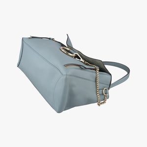 Pre-owned Chloe FAYE DAY Blue Leather  shoulderbag | stylenewstar