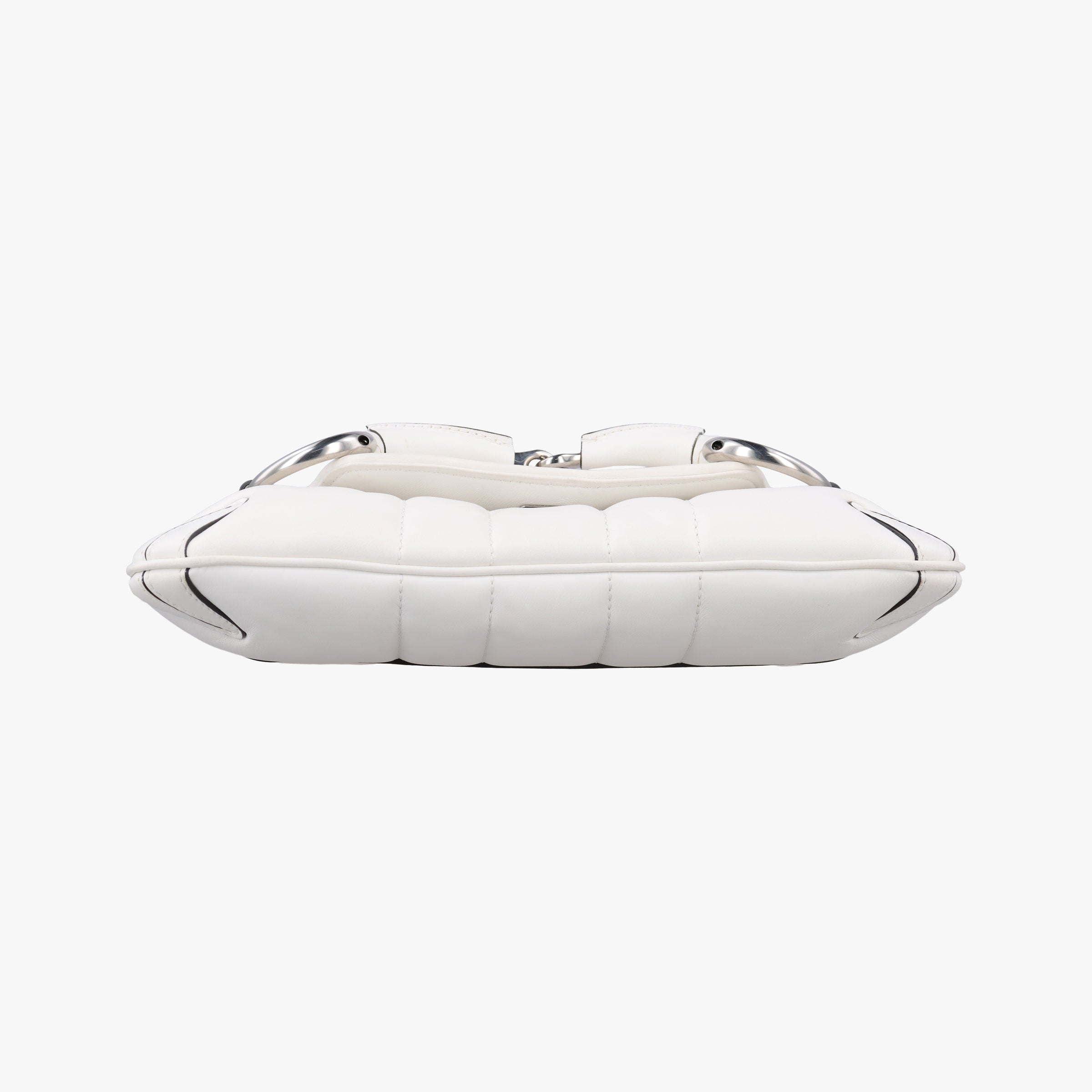 Pre-owned Gucci Horsebit White Leather 764339 shoulderbag | stylenewstar