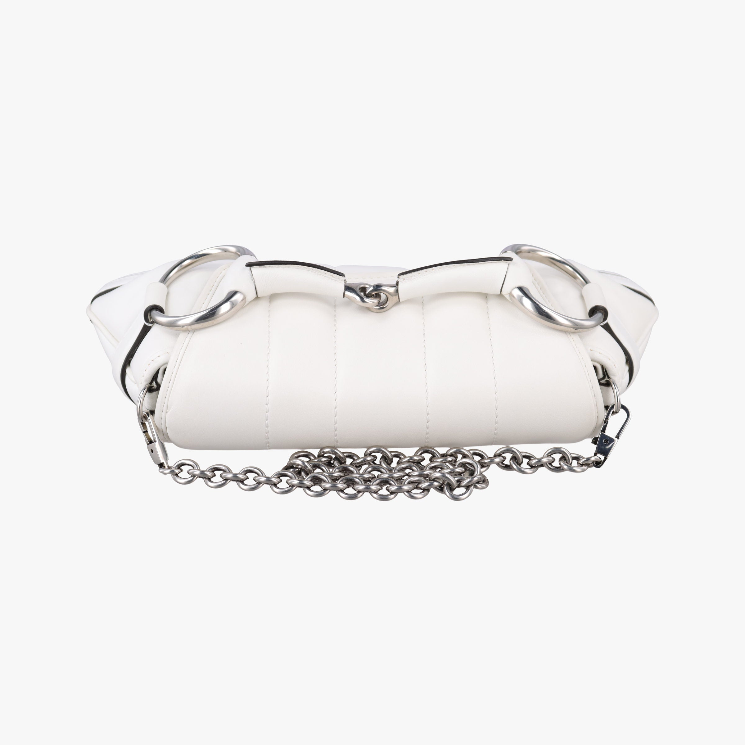 Pre-owned Gucci Horsebit White Leather 764339 shoulderbag | stylenewstar