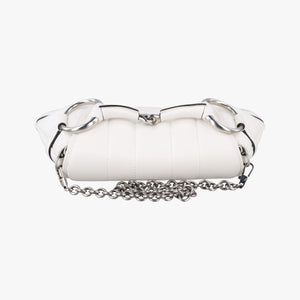 Pre-owned Gucci Horsebit White Leather 764339 shoulderbag | stylenewstar