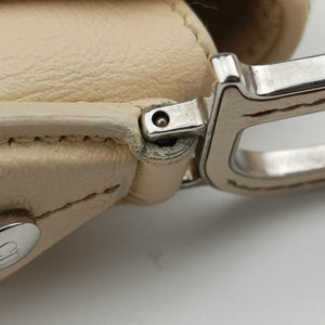Pre-owned Christian Dior D charm ivory Leather  handbag | stylenewstar