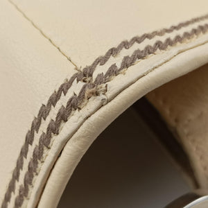 Pre-owned Christian Dior D charm ivory Leather  handbag | stylenewstar