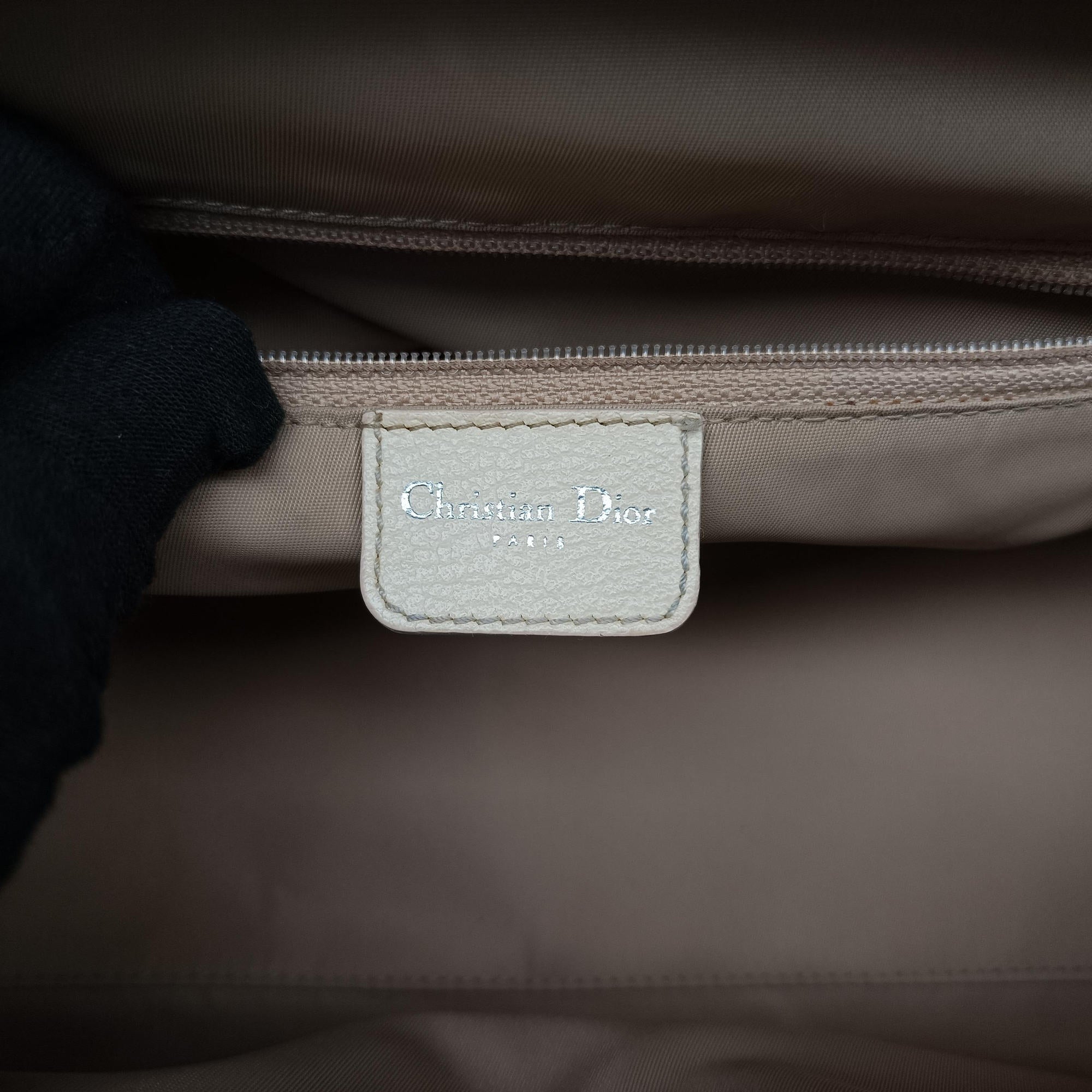 Pre-owned Christian Dior Trotter Flower Line Ivory×Beige×Multicolor Canvas × Leather  handbag | stylenewstar
