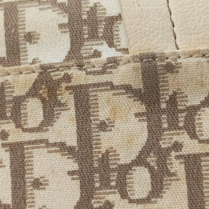 Pre-owned Christian Dior Trotter Flower Line Ivory×Beige×Multicolor Canvas × Leather  handbag | stylenewstar