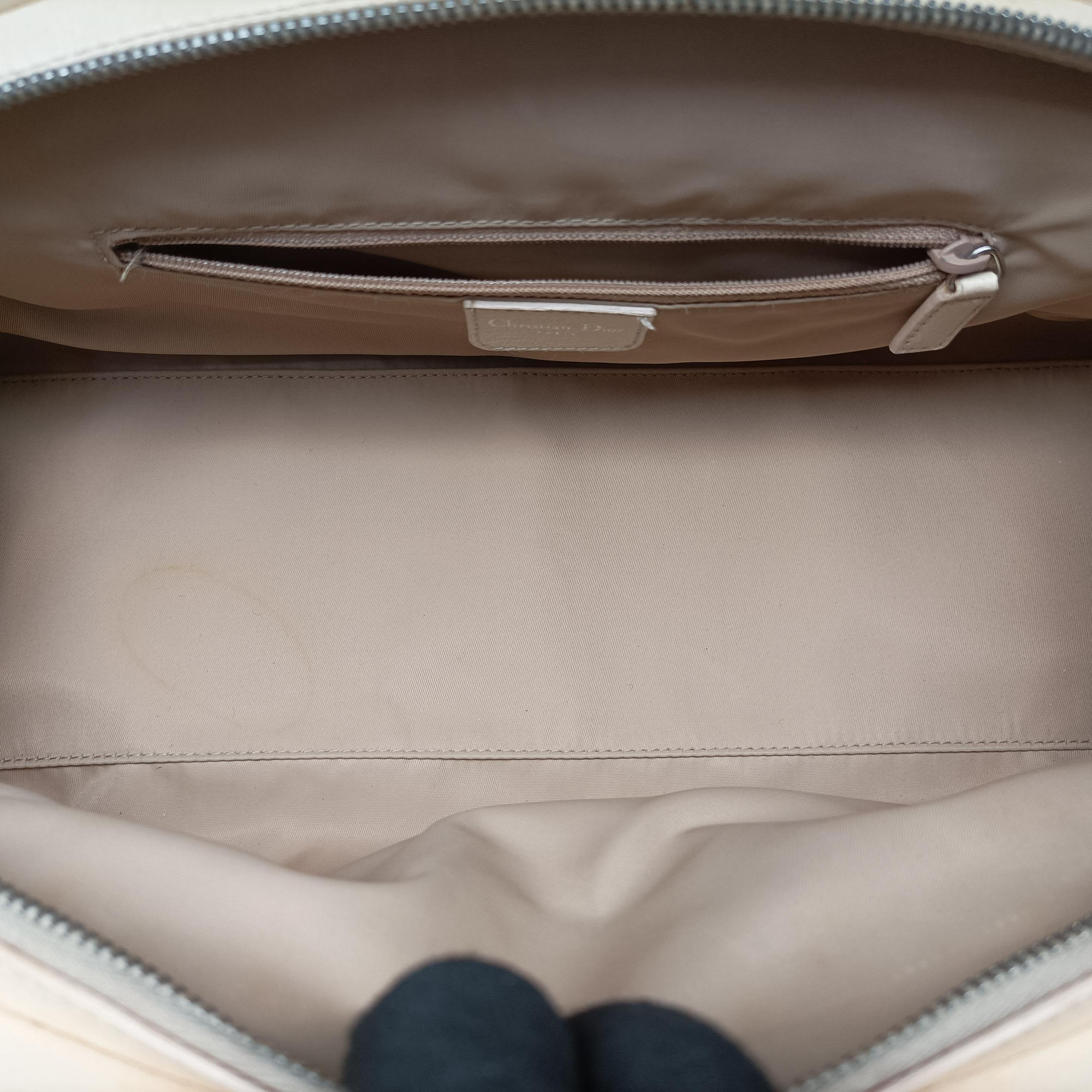 Pre-owned Christian Dior Trotter Flower Line Ivory×Beige×Multicolor Canvas × Leather  handbag | stylenewstar