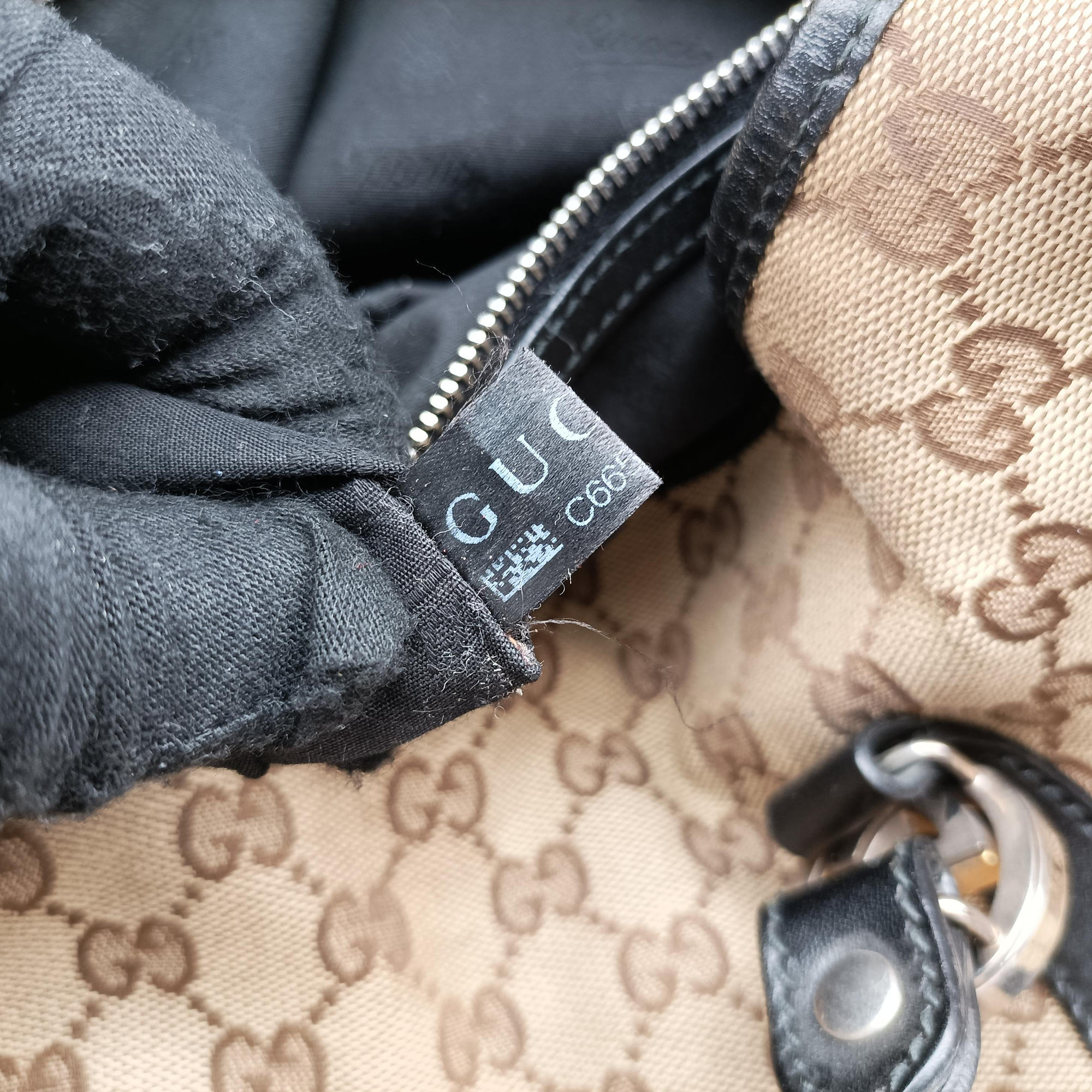 Pre-owned Gucci GG Canvas GG Twins Beige × Black Canvas×Leather 232957 handbag | stylenewstar