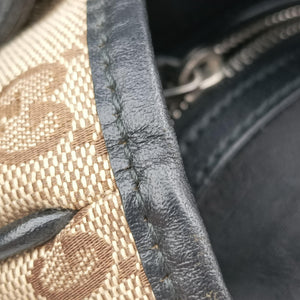 Pre-owned Gucci GG Canvas GG Twins Beige × Black Canvas×Leather 232957 handbag | stylenewstar