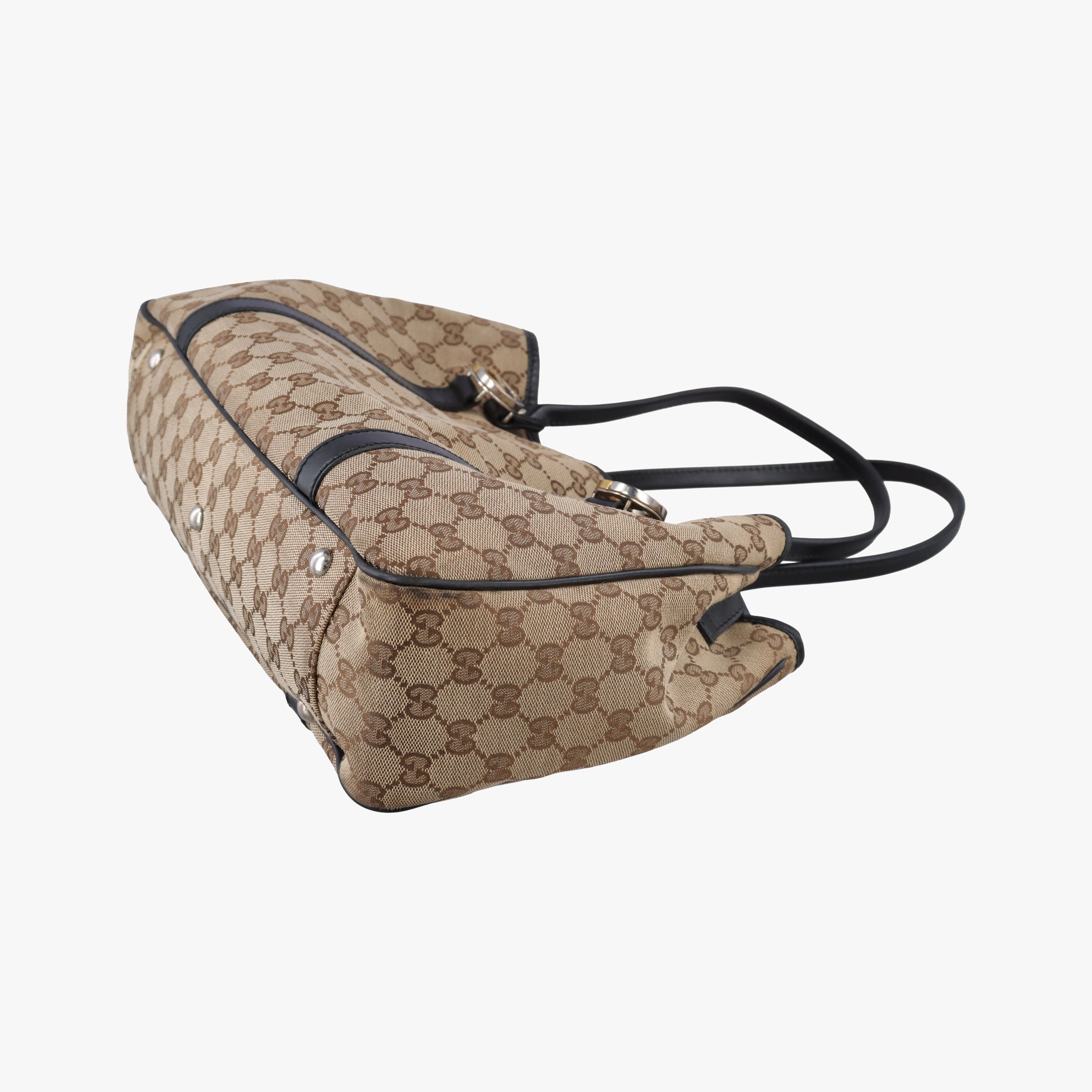 Pre-owned Gucci GG Canvas GG Twins Beige × Black Canvas×Leather 232957 handbag | stylenewstar