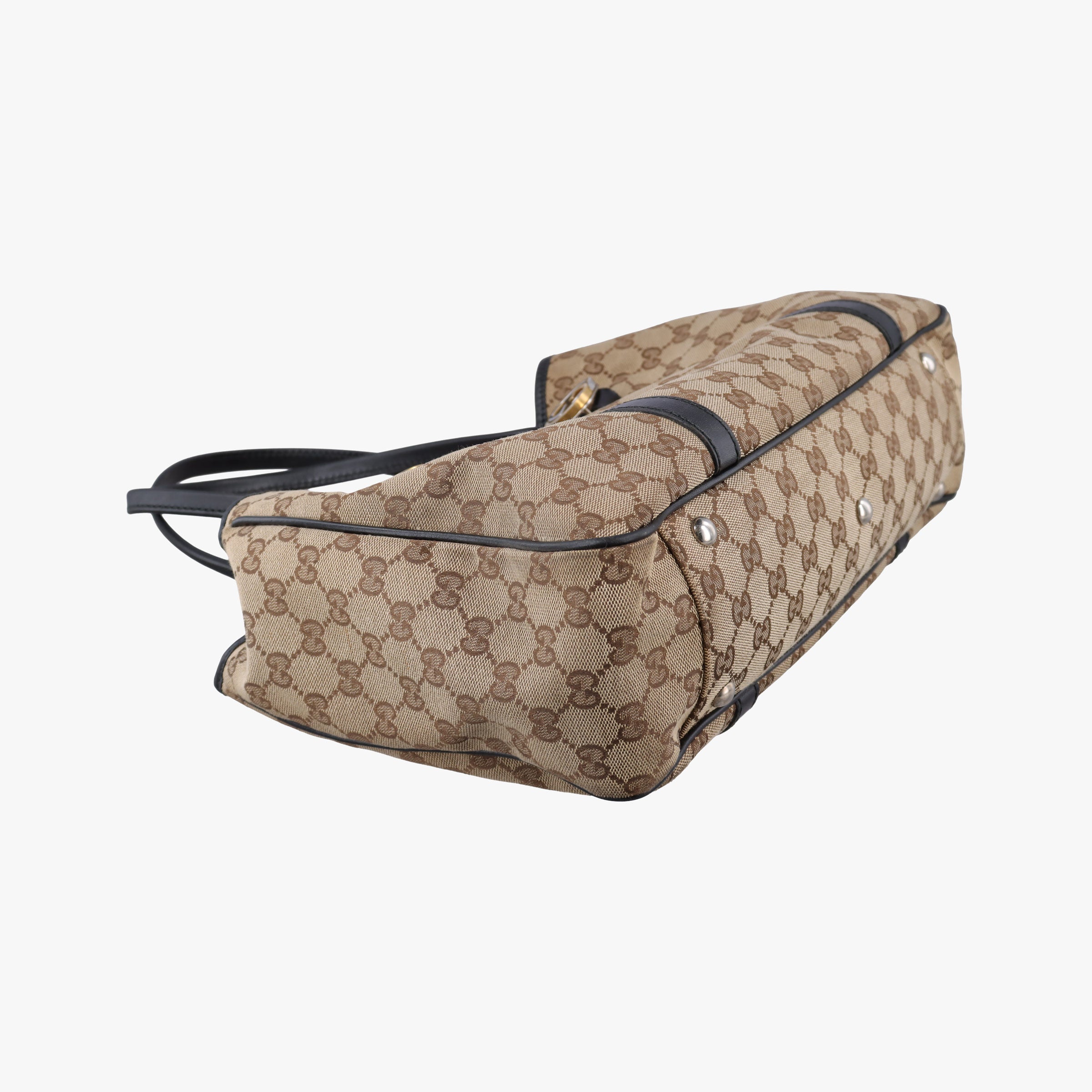 Pre-owned Gucci GG Canvas GG Twins Beige × Black Canvas×Leather 232957 handbag | stylenewstar