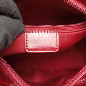 Pre-owned Christian Dior Lady Dior Red Patent  shoulderbag | stylenewstar