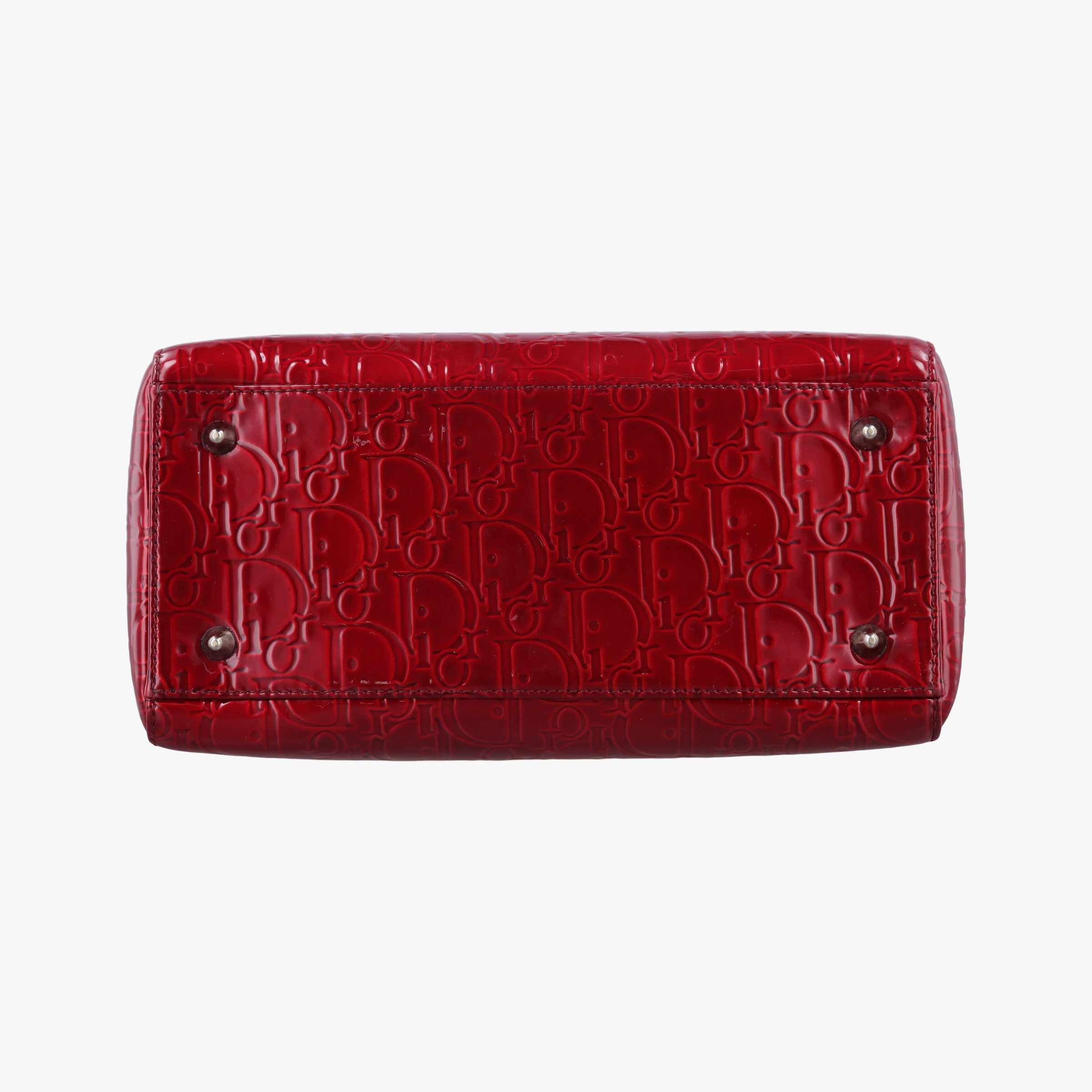 Pre-owned Christian Dior Lady Dior Red Patent  shoulderbag | stylenewstar