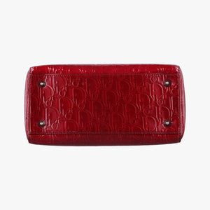 Pre-owned Christian Dior Lady Dior Red Patent  shoulderbag | stylenewstar