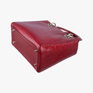 Pre-owned Christian Dior Lady Dior Red Patent  shoulderbag | stylenewstar