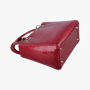 Pre-owned Christian Dior Lady Dior Red Patent  shoulderbag | stylenewstar