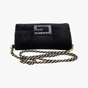 Pre-owned Gucci Square G Black velour 544242 shoulderbag | stylenewstar