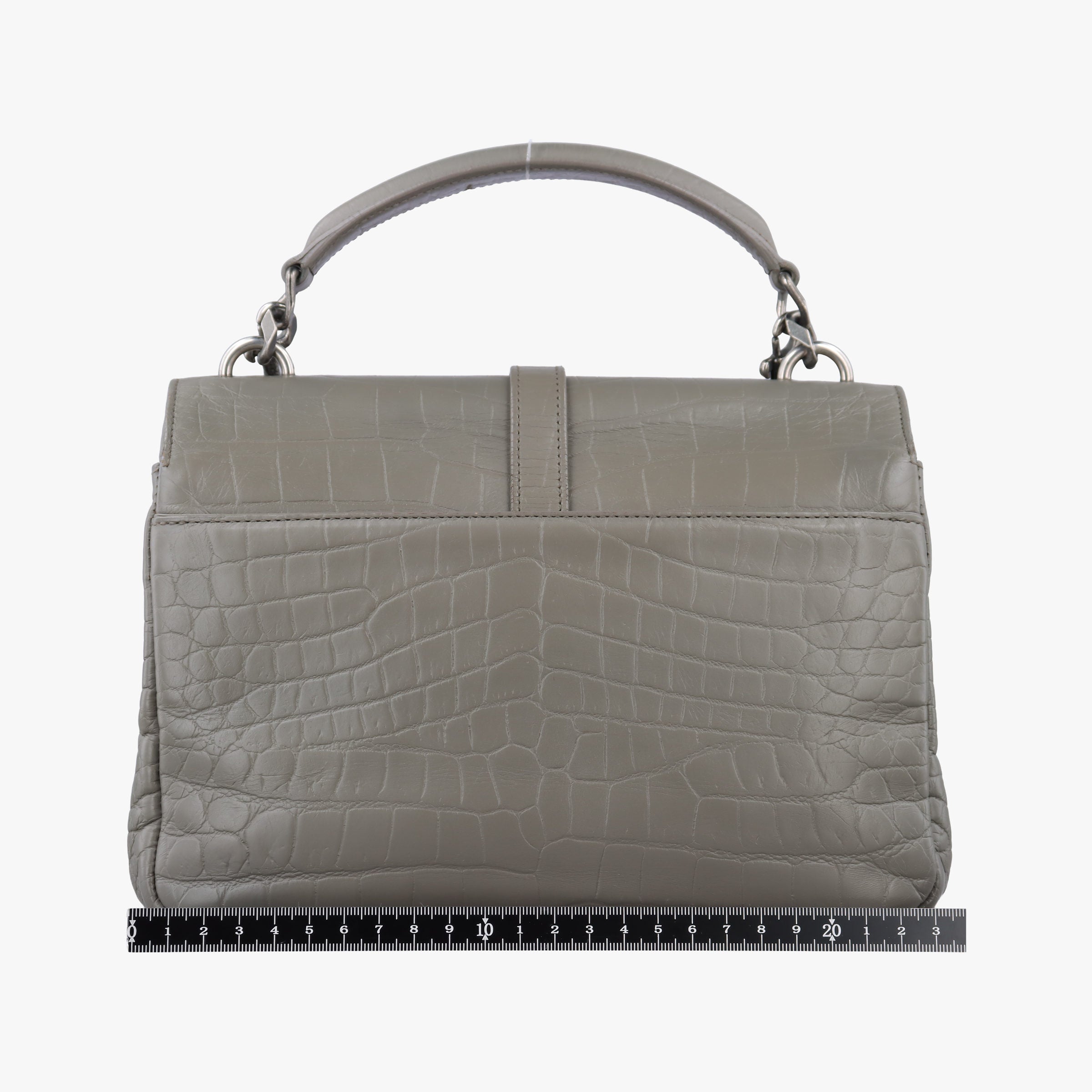 Pre-owned Yves Saint Laurent COLLEGE Grey Leather 428101 shoulderbag | stylenewstar
