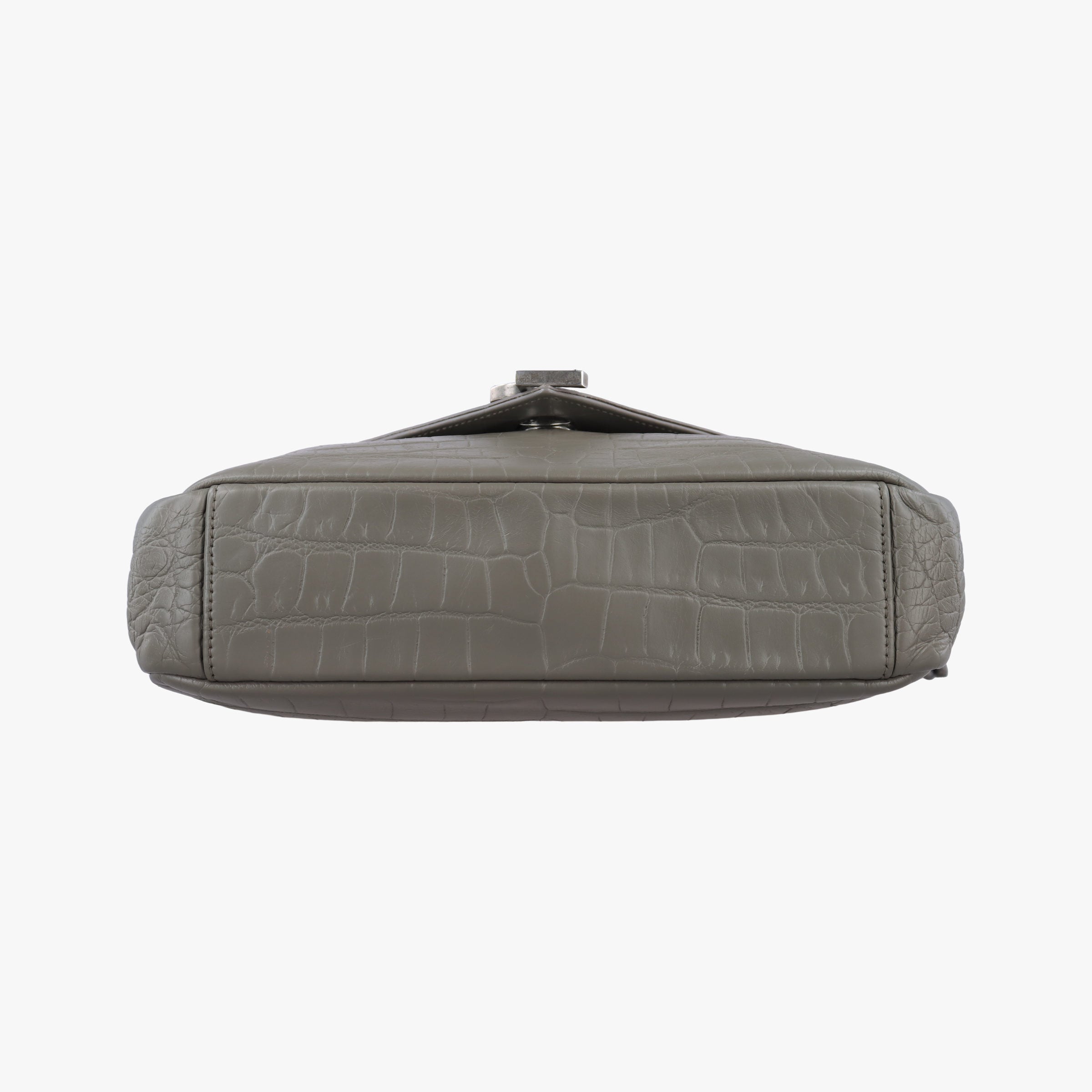 Pre-owned Yves Saint Laurent COLLEGE Grey Leather 428101 shoulderbag | stylenewstar