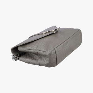Pre-owned Yves Saint Laurent COLLEGE Grey Leather 428101 shoulderbag | stylenewstar