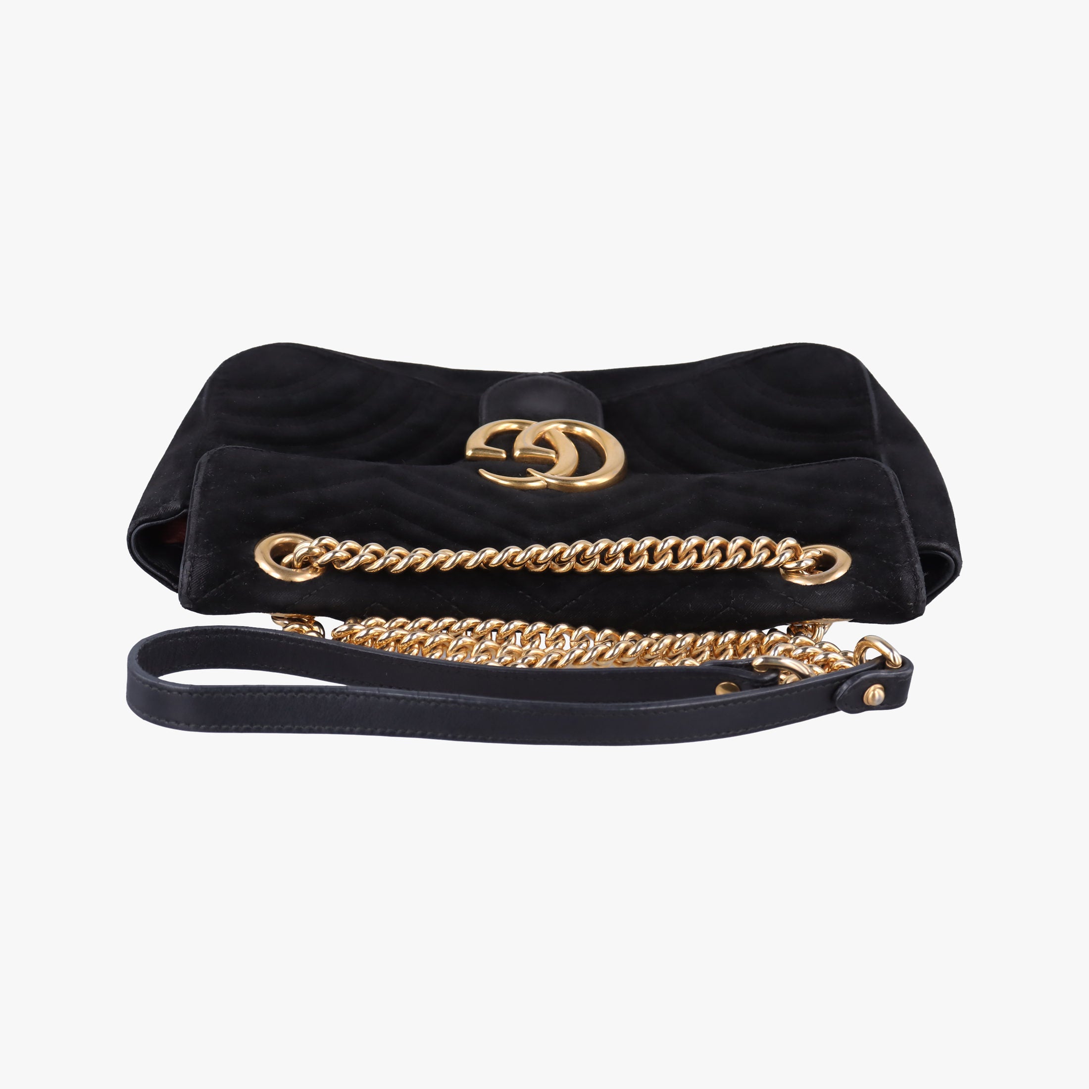 Pre-owned Gucci GG Marmont Black velour 443497 shoulderbag | stylenewstar