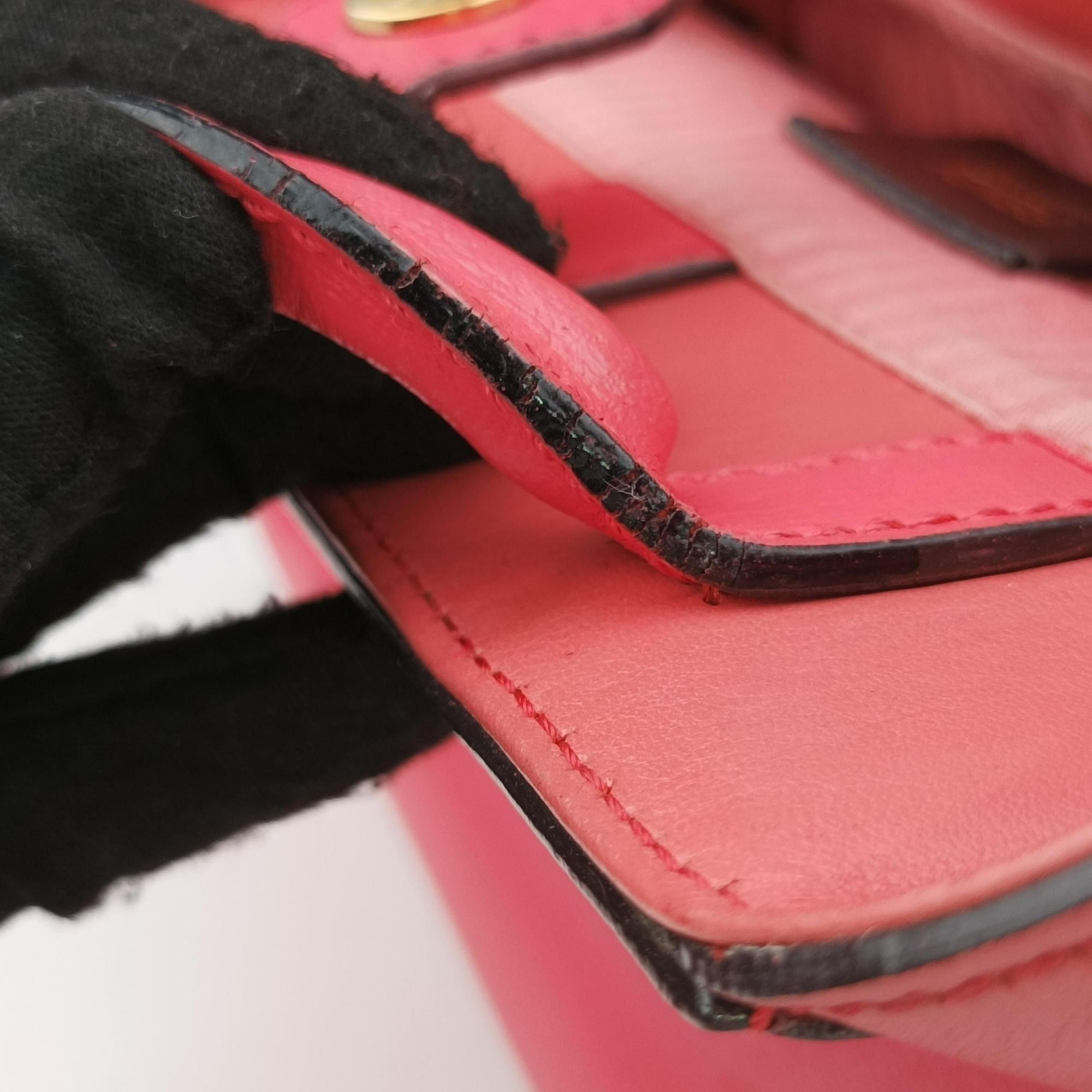 Pre-owned Fendi Petite 2 JOURS Pink Leather 8BH253 shoulderbag | stylenewstar