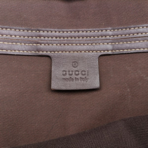 Secondhand Gucci GG plus GG Supreme Briefcase Brown PVC coated canvasxLeather 201480 handbag | stylenewstar