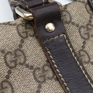 Secondhand Gucci GG plus GG Supreme Briefcase Brown PVC coated canvasxLeather 201480 handbag | stylenewstar