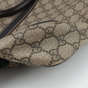 Secondhand Gucci GG plus GG Supreme Briefcase Brown PVC coated canvasxLeather 201480 handbag | stylenewstar