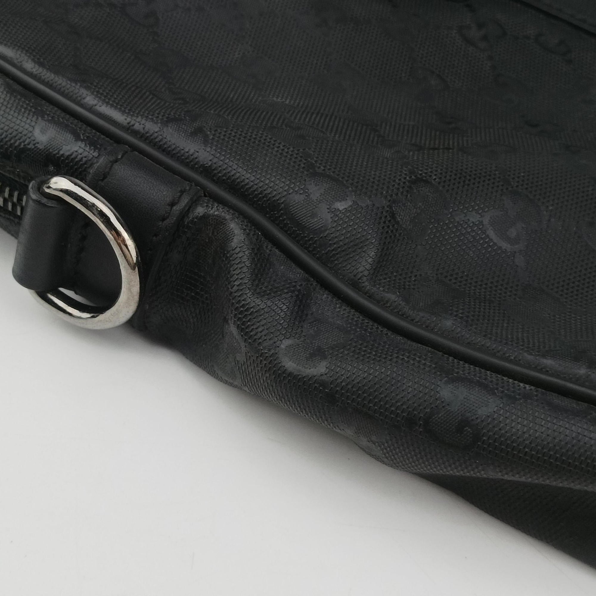 Vintage Gucci GG Imprime Briefcase Black PVC coated canvas 201480 handbag | stylenewstar