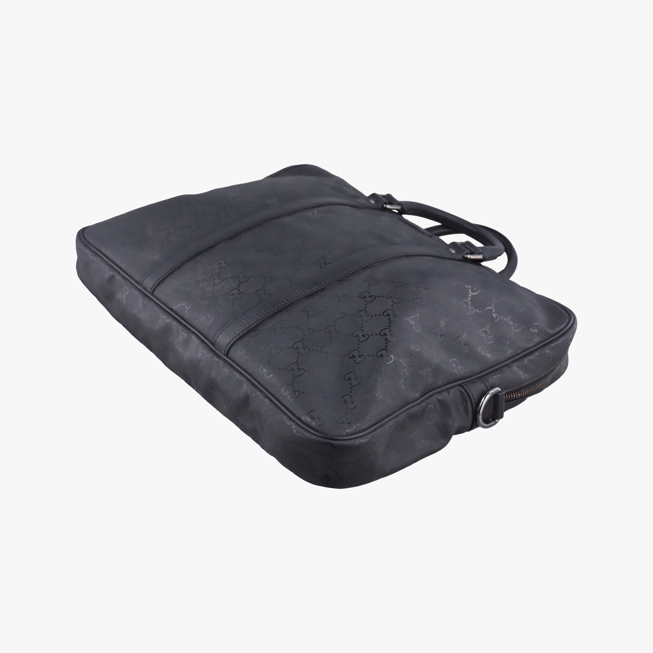 Vintage Gucci GG Imprime Briefcase Black PVC coated canvas 201480 handbag | stylenewstar