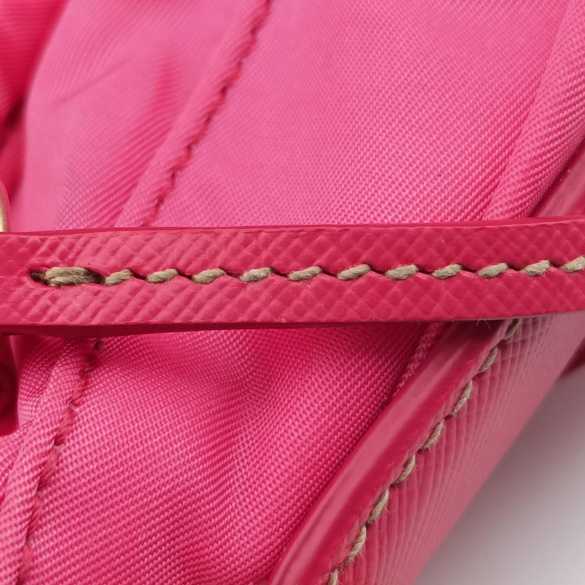 Secondhand Prada Tessuto Ibisco Nylon × Saffiano Leather BT0689 shoulderbag | stylenewstar