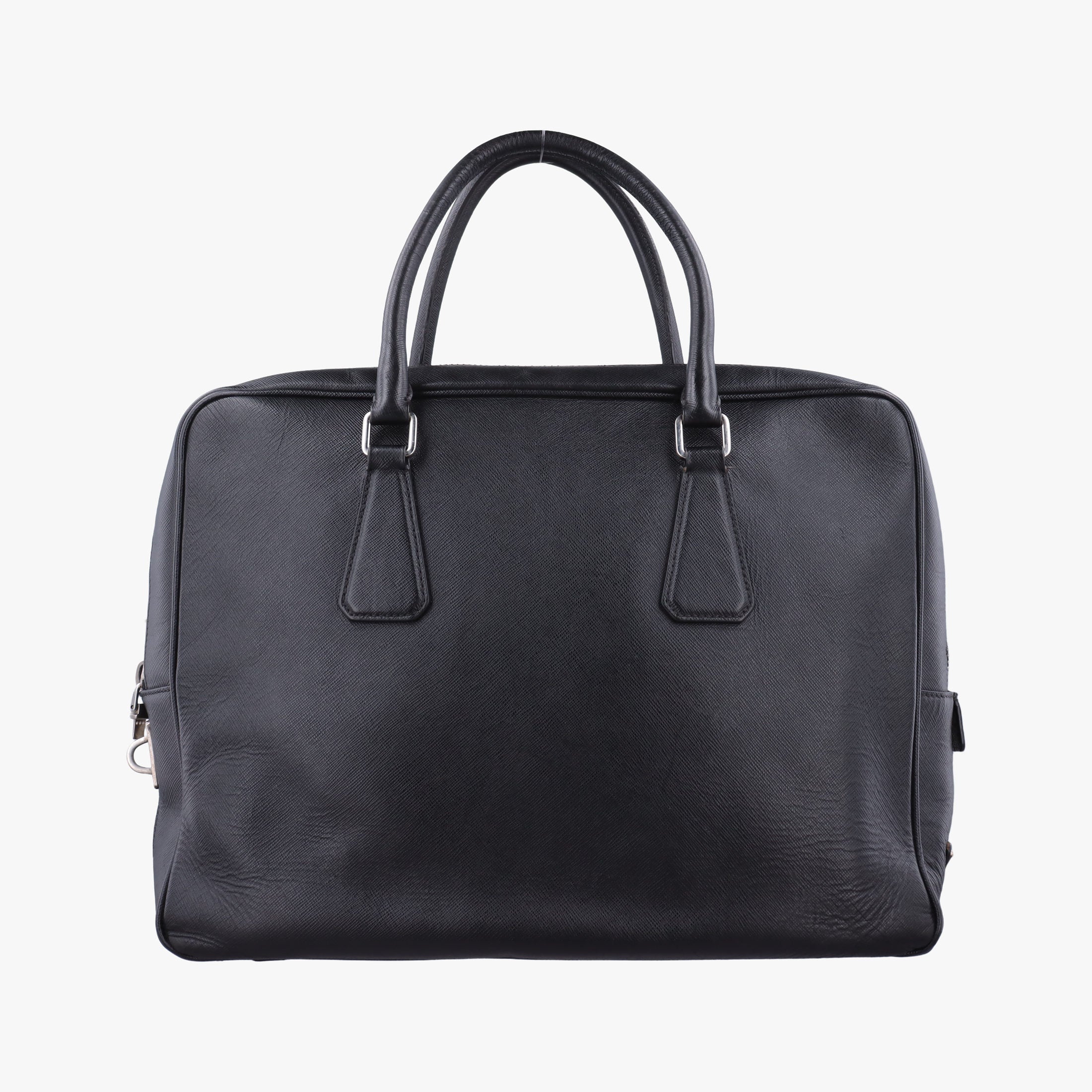 Pre-owned Prada business bag briefcase Black SAFFIANO Leather 2VE363 handbag | stylenewstar