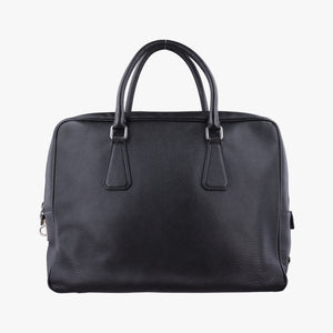 Pre-owned Prada business bag briefcase Black SAFFIANO Leather 2VE363 handbag | stylenewstar