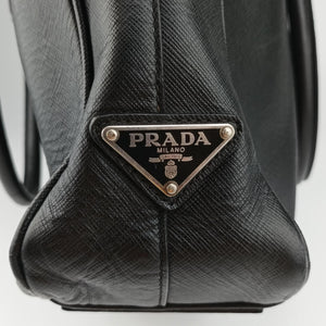 Pre-owned Prada business bag briefcase Black SAFFIANO Leather 2VE363 handbag | stylenewstar