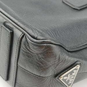 Pre-owned Prada business bag briefcase Black SAFFIANO Leather 2VE363 handbag | stylenewstar