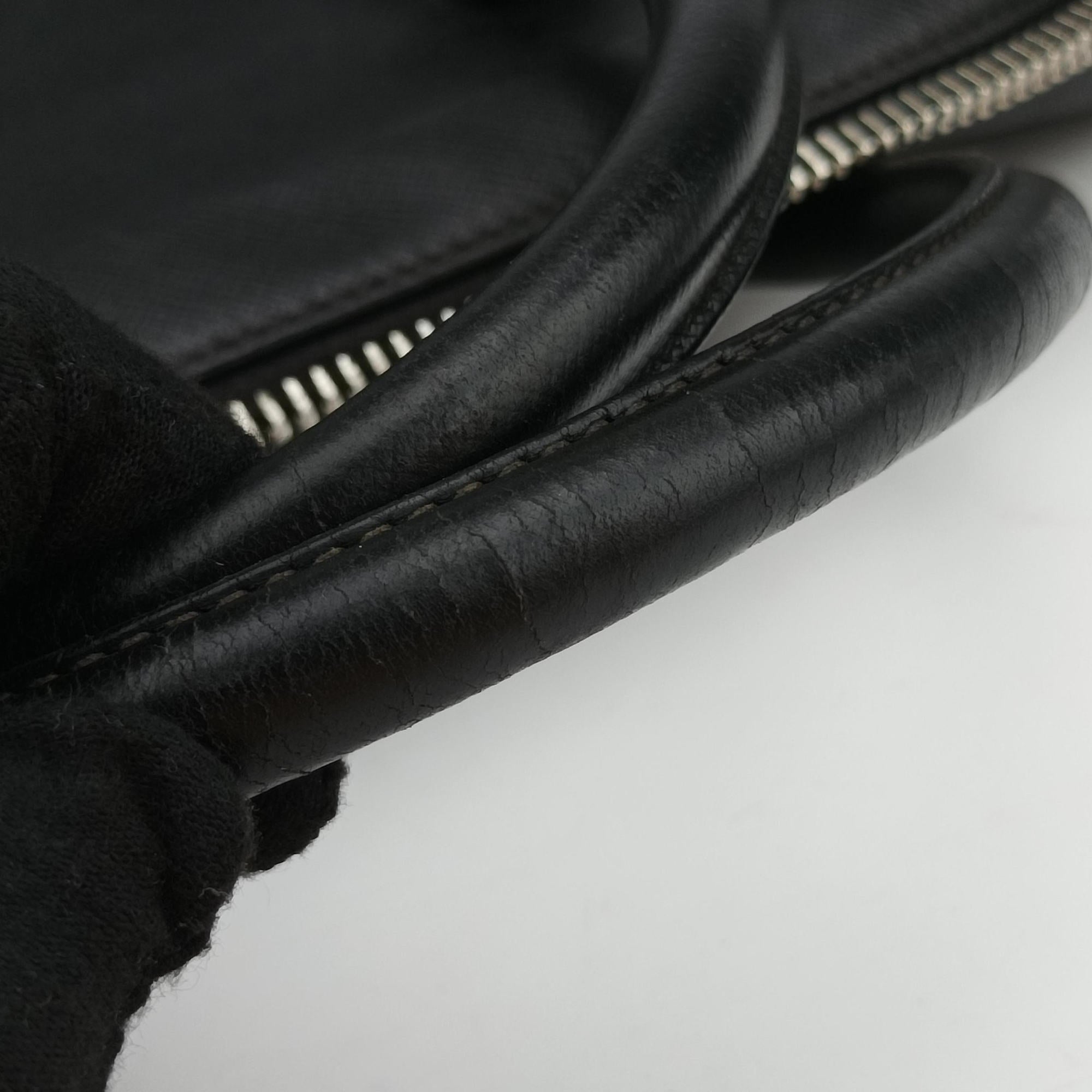 Pre-owned Prada business bag briefcase Black SAFFIANO Leather 2VE363 handbag | stylenewstar