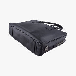 Pre-owned Prada business bag briefcase Black SAFFIANO Leather 2VE363 handbag | stylenewstar