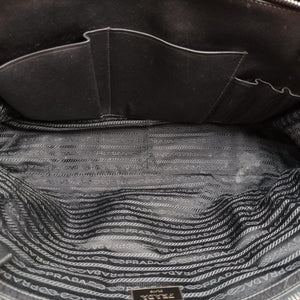 Pre-owned Prada business bag briefcase Black SAFFIANO Leather 2VE363 handbag | stylenewstar