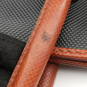 Pre-owned Bottega Veneta Marco Polo Jet Black × Caramel Brown PVC Coated Canvas × Calfskin  handbag | stylenewstar