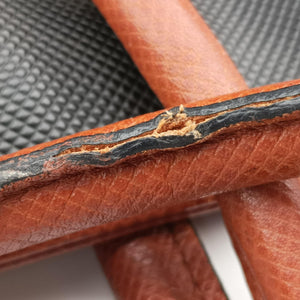 Pre-owned Bottega Veneta Marco Polo Jet Black × Caramel Brown PVC Coated Canvas × Calfskin  handbag | stylenewstar