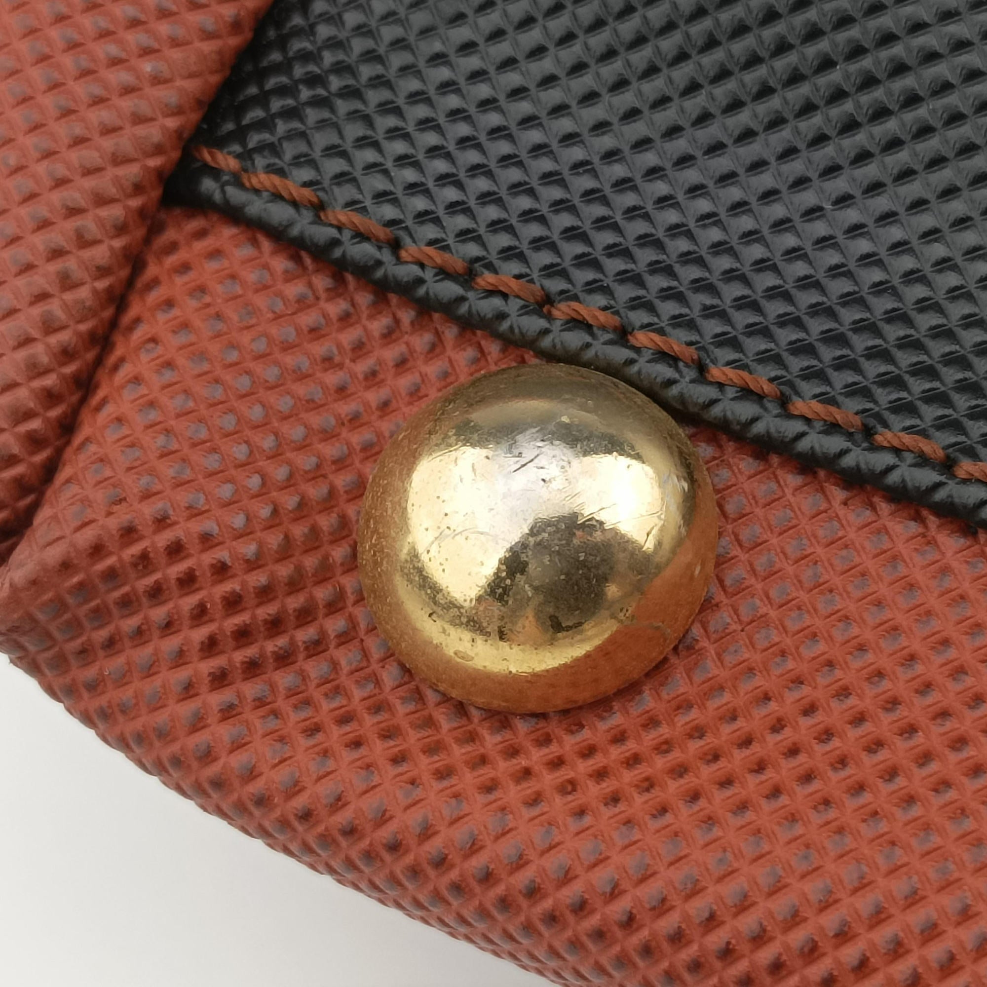 Pre-owned Bottega Veneta Marco Polo Jet Black × Caramel Brown PVC Coated Canvas × Calfskin  handbag | stylenewstar