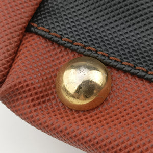 Pre-owned Bottega Veneta Marco Polo Jet Black × Caramel Brown PVC Coated Canvas × Calfskin  handbag | stylenewstar
