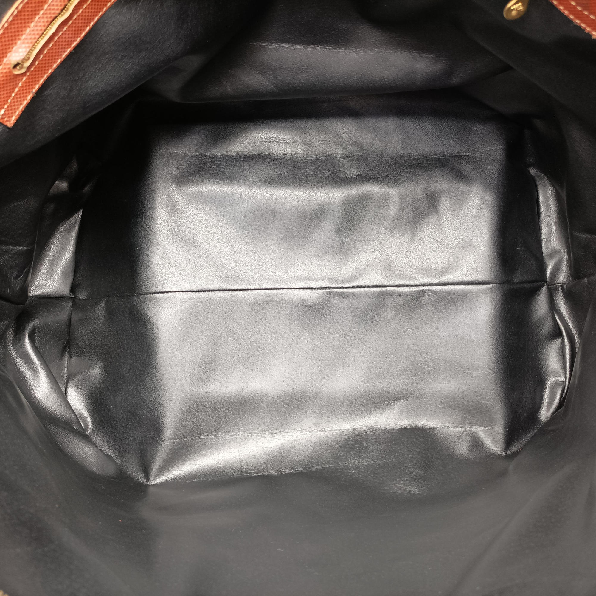 Pre-owned Bottega Veneta Marco Polo Jet Black × Caramel Brown PVC Coated Canvas × Calfskin  handbag | stylenewstar
