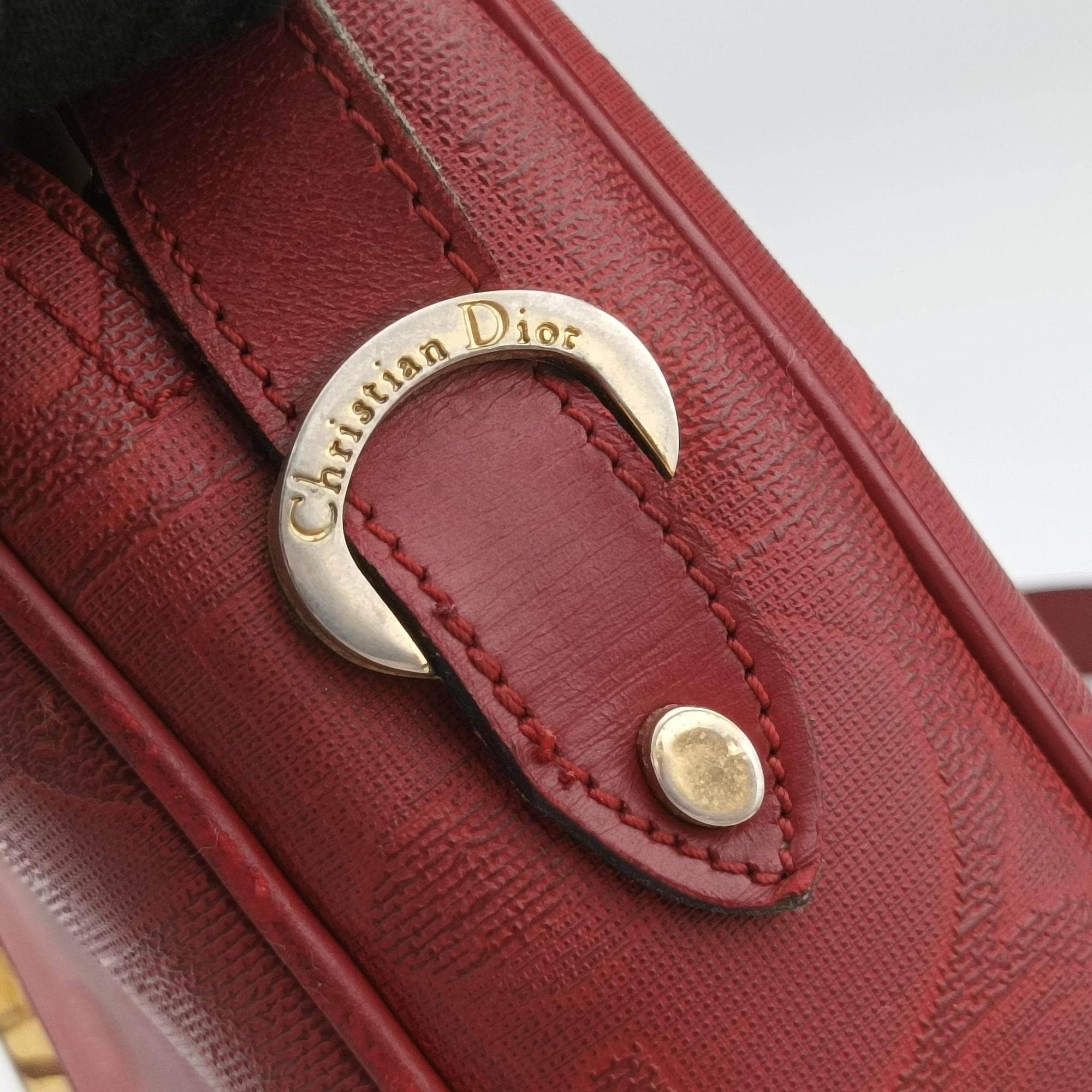 Pre-owned Christian Dior Malice CD Signature Collection Bordeaux Leather  shoulderbag | stylenewstar