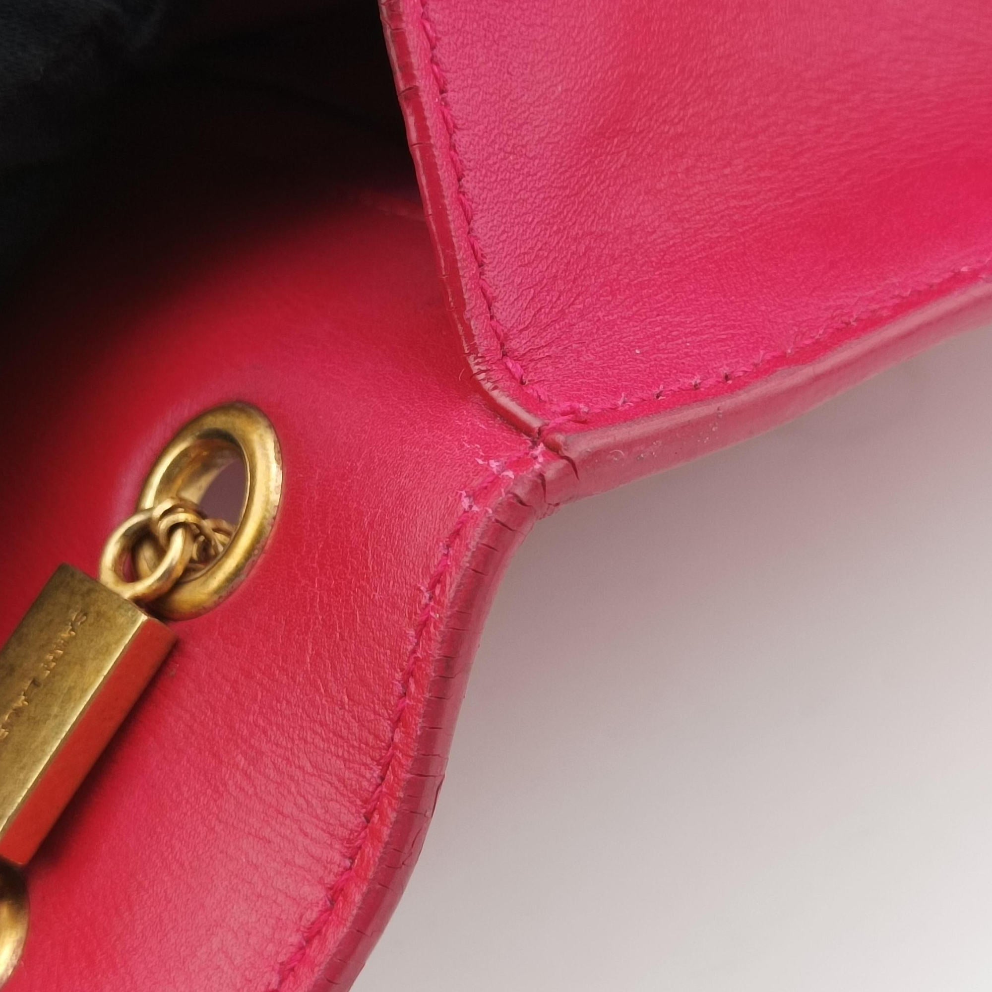 Pre-owned Yves Saint Laurent BETTY Pink Leather 314515 shoulderbag | stylenewstar