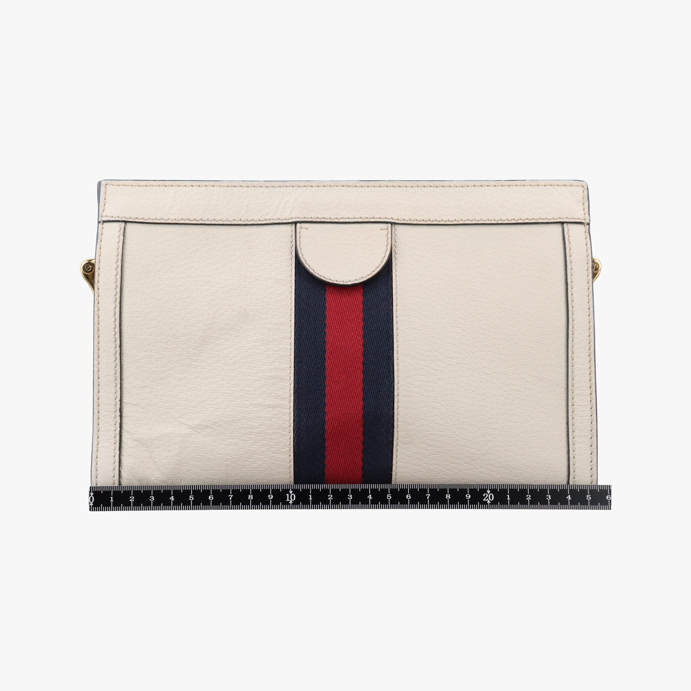 Pre-owned Gucci Ophidia White×Black×red Leather 503877 shoulderbag | stylenewstar